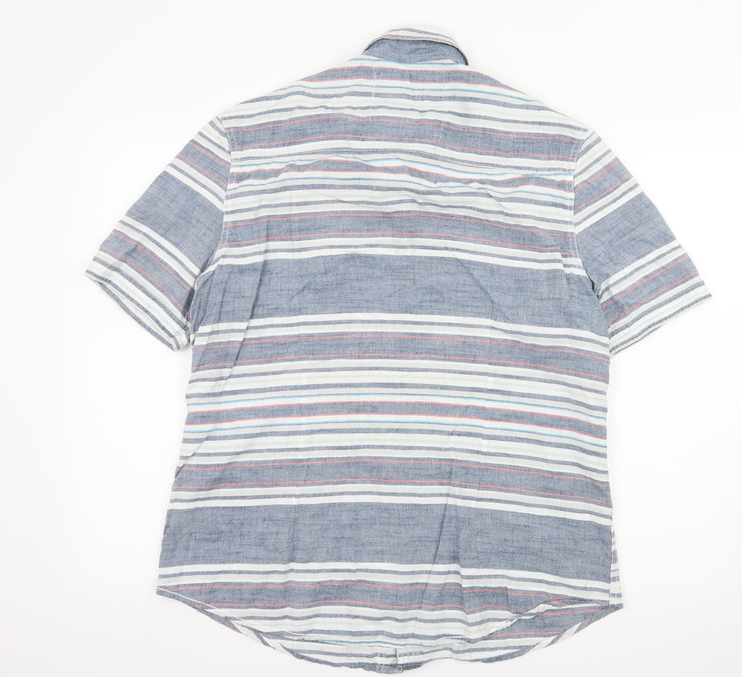 Drift King Mens Blue Striped   Button-Up Size XL