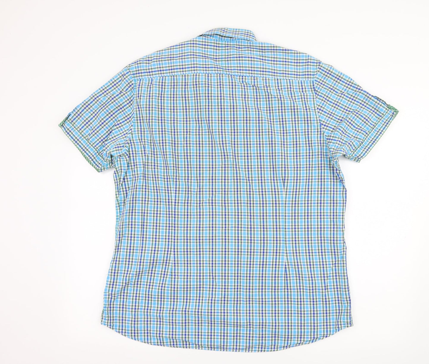 Burton Mens Blue Check   Button-Up Size L