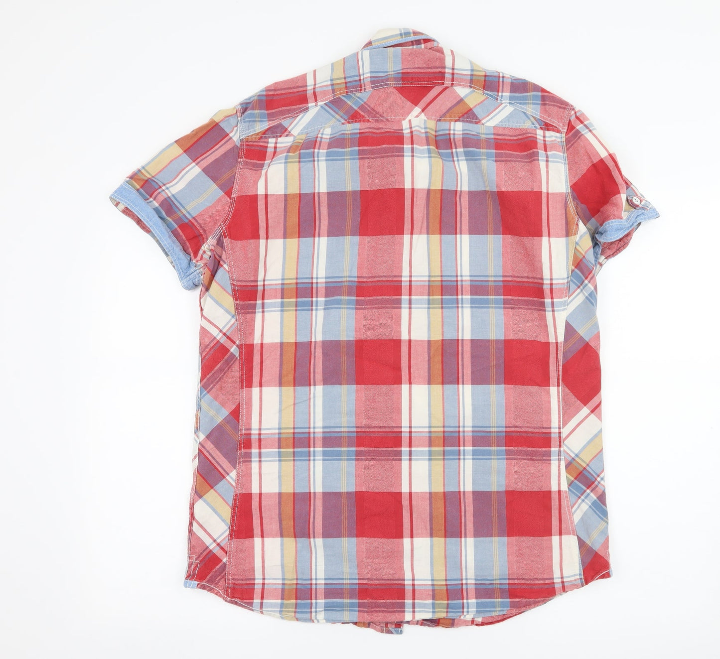 NEXT Mens Red Plaid   Button-Up Size L