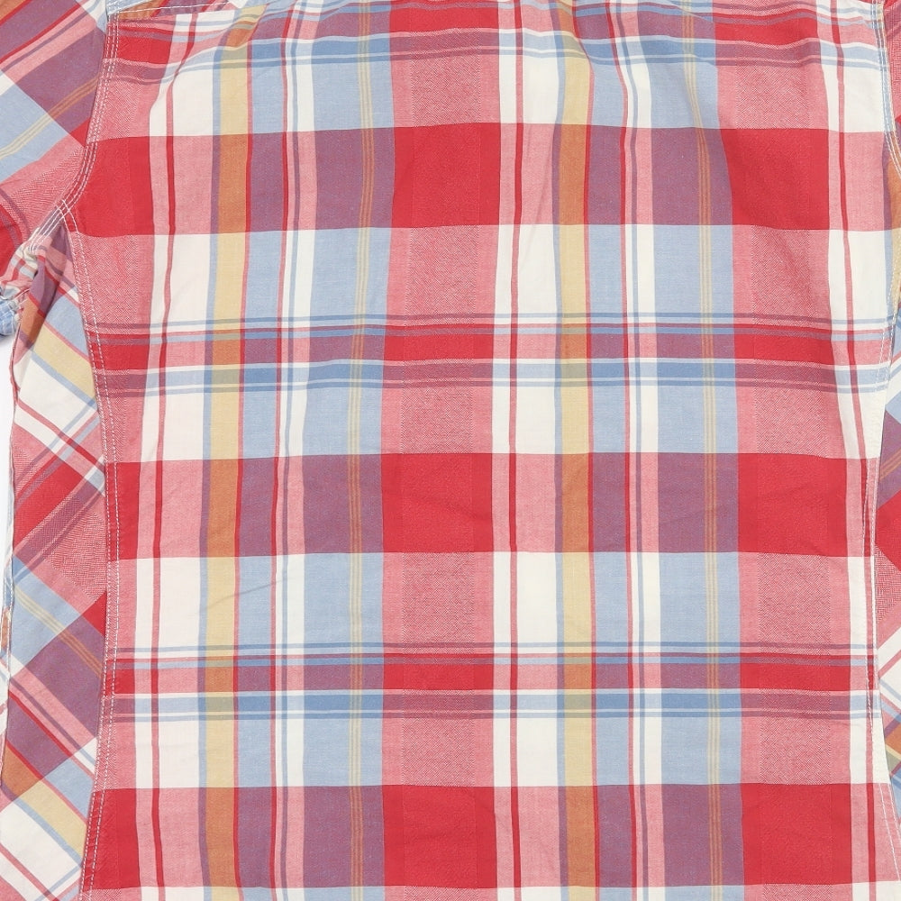 NEXT Mens Red Plaid   Button-Up Size L