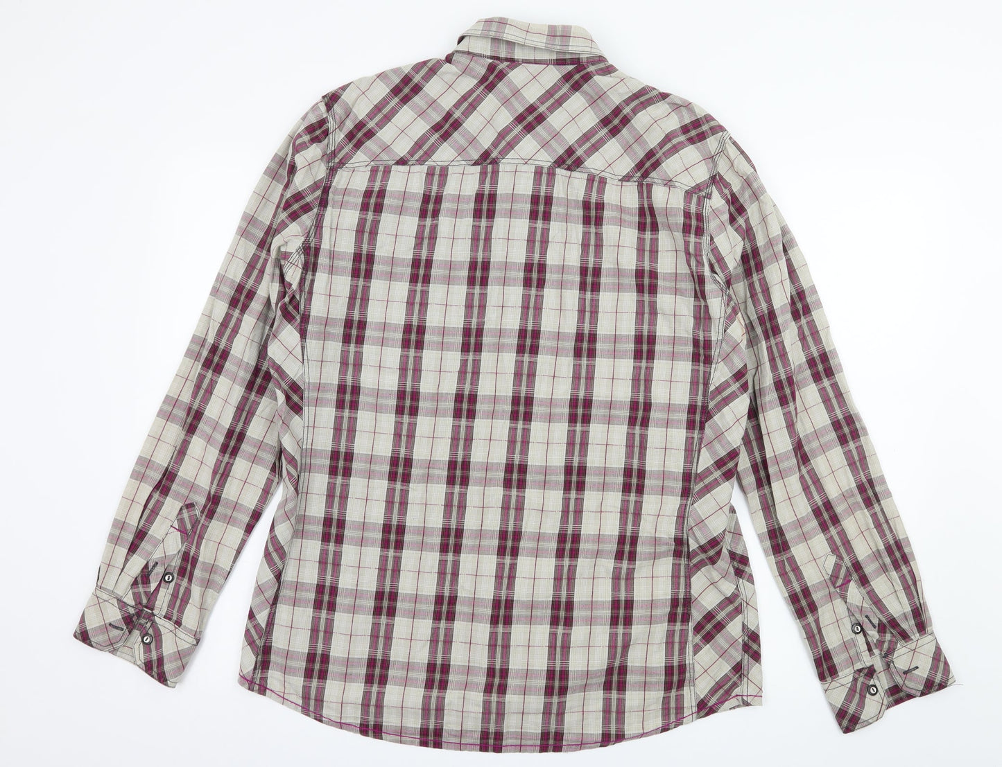NEXT Mens Grey Check   Button-Up Size L