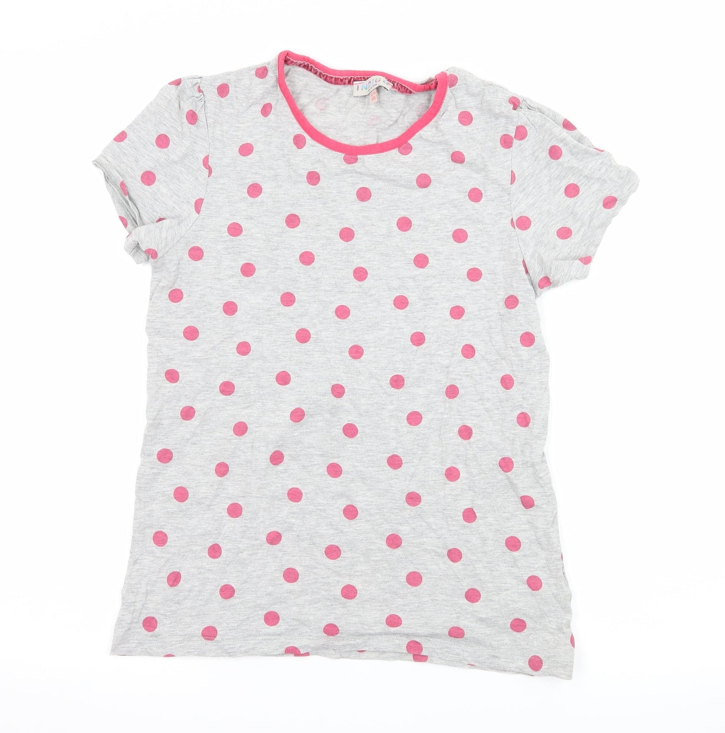 Marks and Spencer Girls Grey Polka Dot Jersey Basic T-Shirt Size 13-14 Years