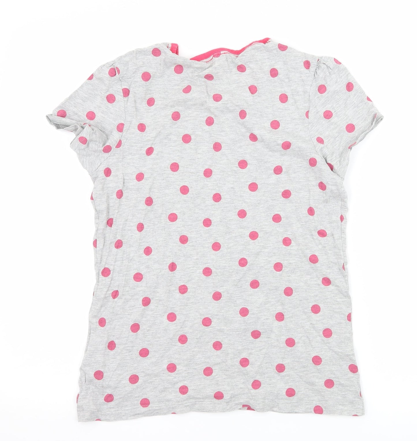 Marks and Spencer Girls Grey Polka Dot Jersey Basic T-Shirt Size 13-14 Years