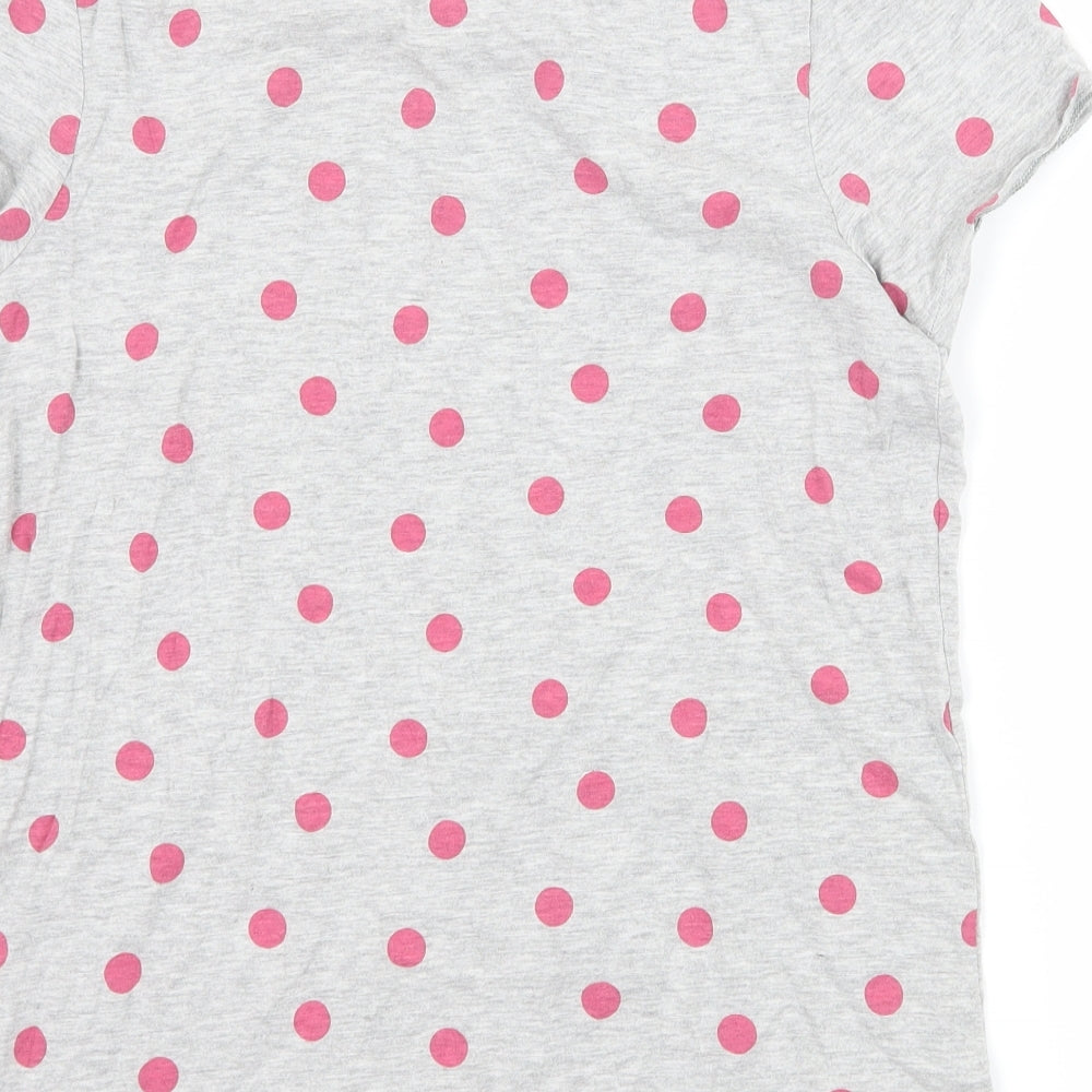 Marks and Spencer Girls Grey Polka Dot Jersey Basic T-Shirt Size 13-14 Years