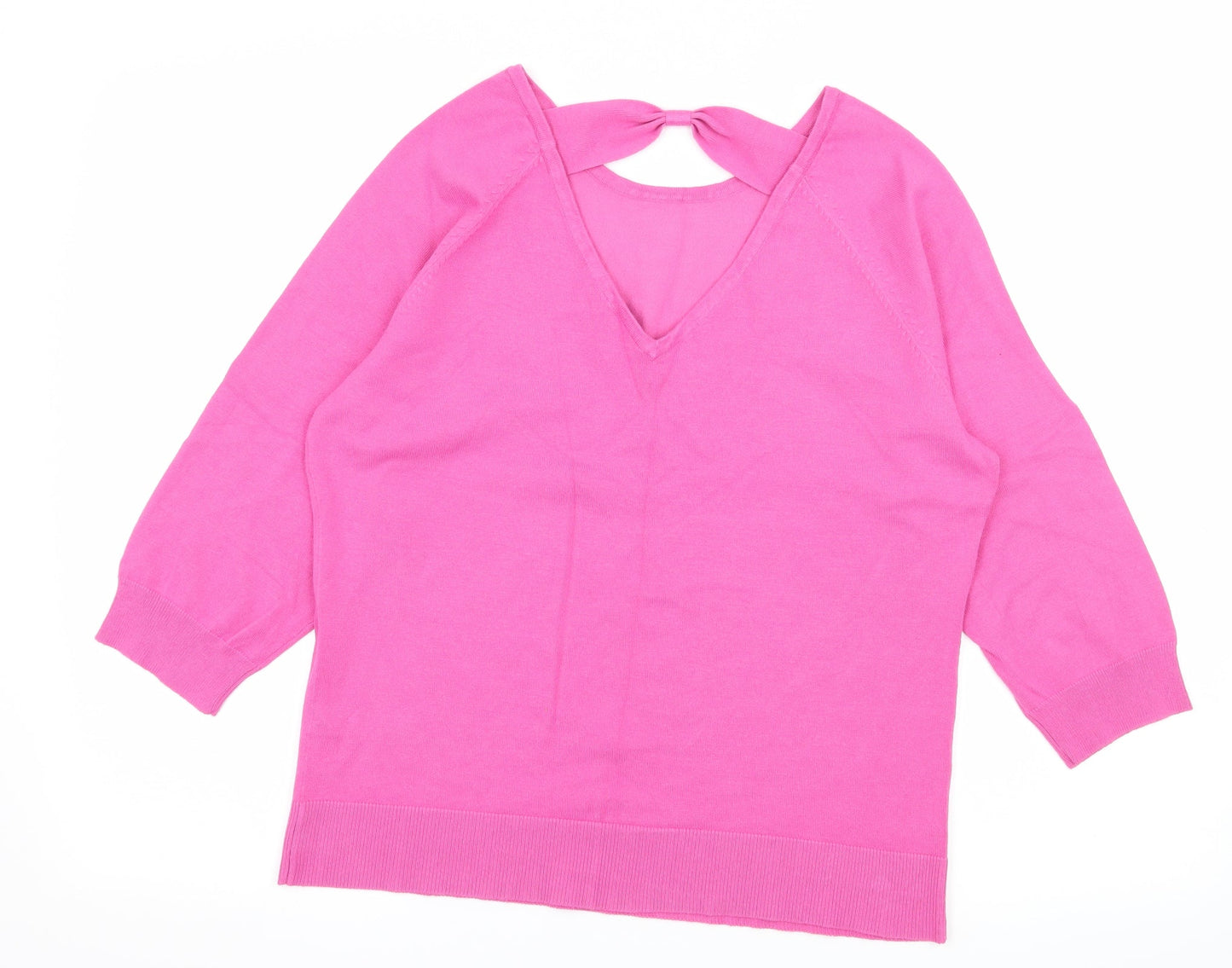 M&Co Womens Pink  Knit Pullover Jumper Size 18  - Open Back