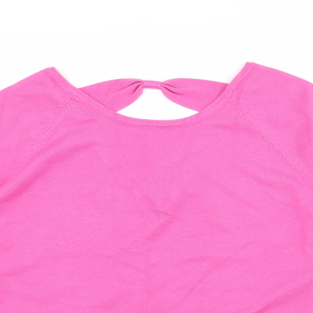 M&Co Womens Pink  Knit Pullover Jumper Size 18  - Open Back