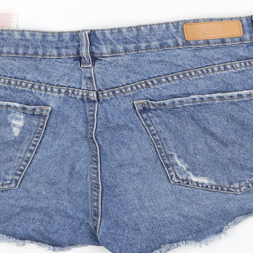 Only Womens Blue  Denim Hot Pants Shorts Size 28 in