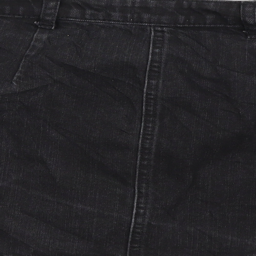 Miss Selfridge Womens Black  Denim Mini Skirt Size 8