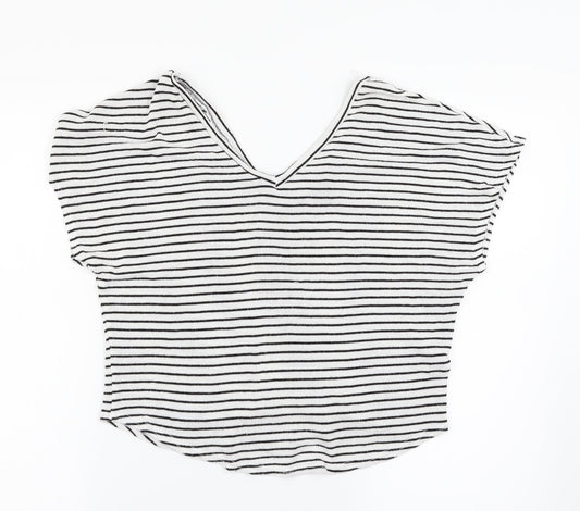 Topshop Womens Multicoloured Striped  Basic T-Shirt Size 8
