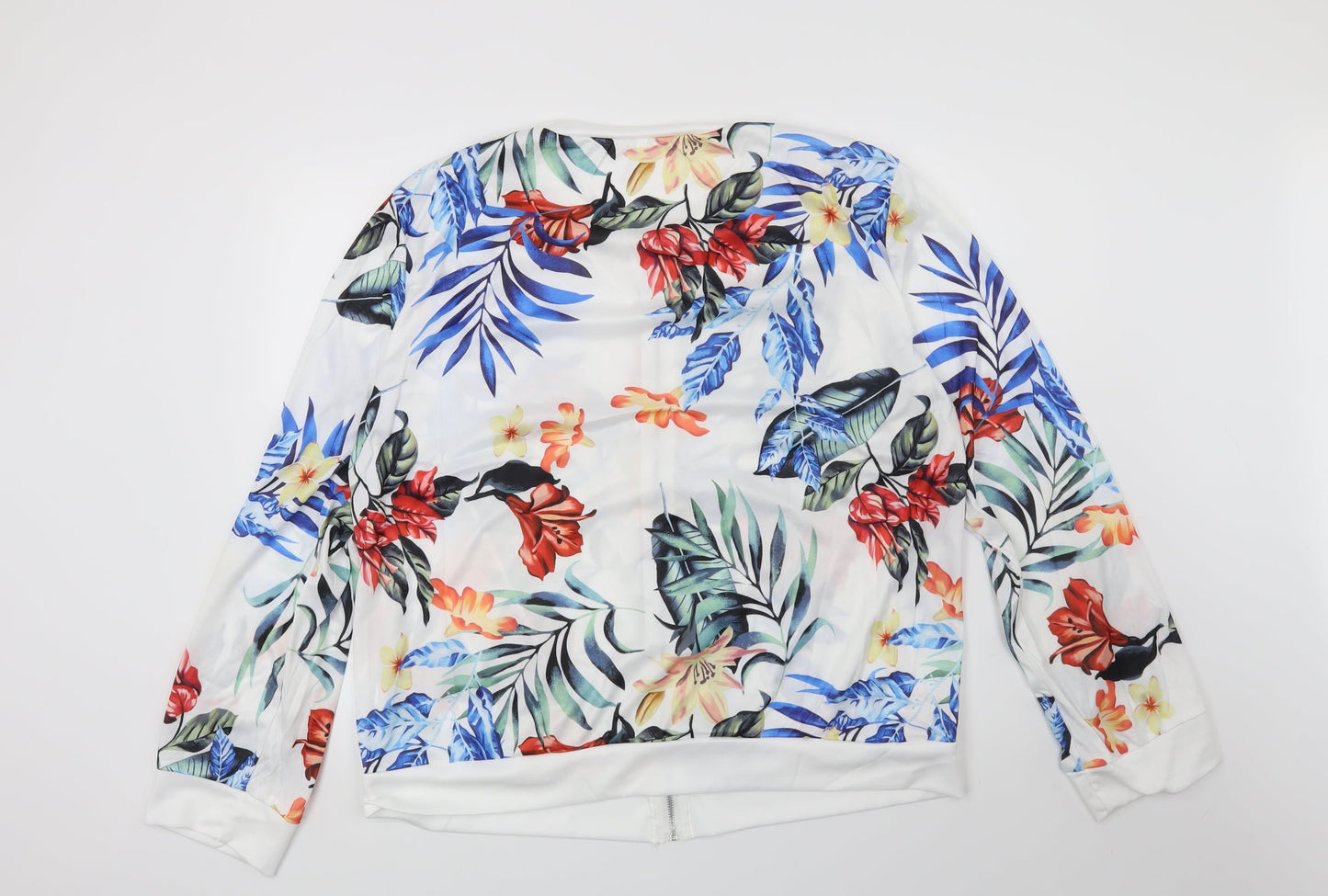 Preworn Womens White Floral  Jacket  Size 2XL