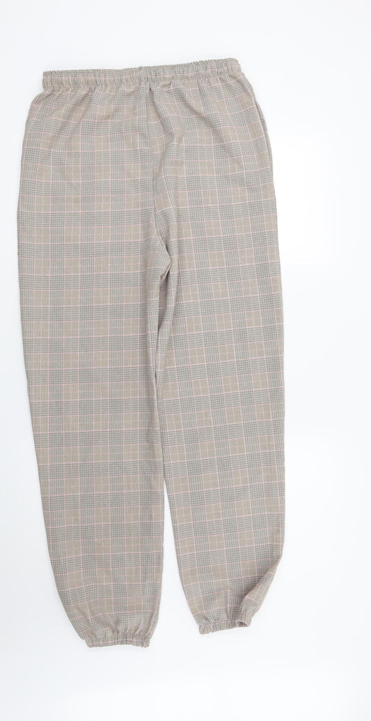 I SAW IT FIRST Womens Beige Check  Trousers  Size 12 L29 in