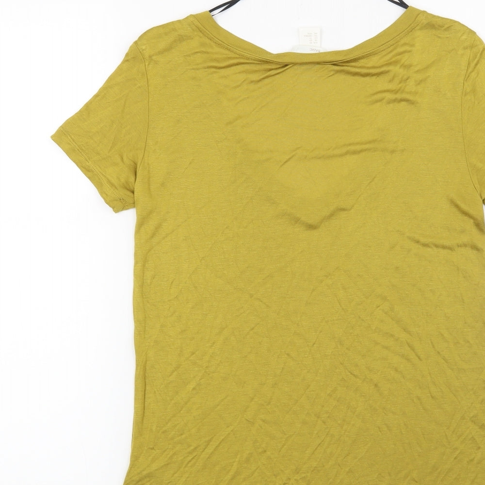 H&M Womens Yellow   Basic T-Shirt Size XS