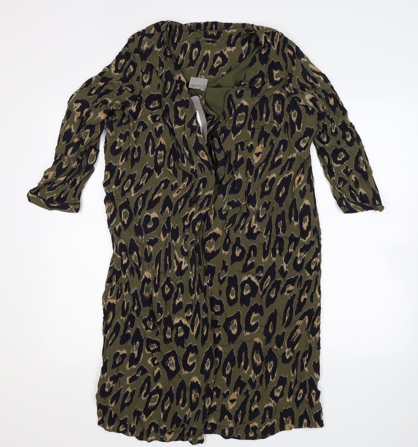VERO MODA Womens Green Animal Print  Jacket Blazer Size S