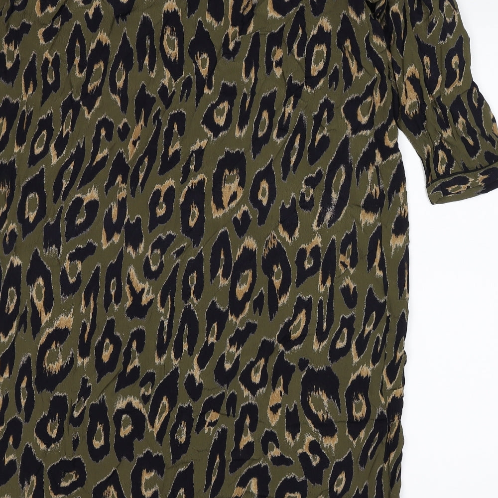 VERO MODA Womens Green Animal Print  Jacket Blazer Size S