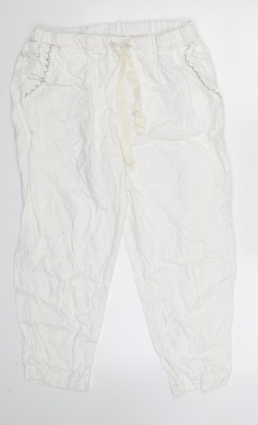 Preworn Womens White   Cropped Trousers Size 32 in L23 in