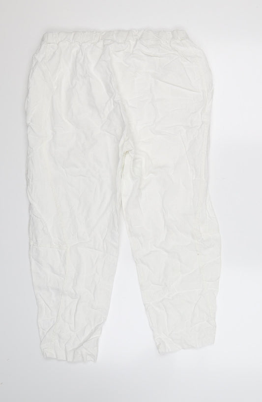 Preworn Womens White   Cropped Trousers Size 32 in L23 in