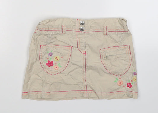 Cherokee Girls Beige Floral  Mini Skirt Size 18-24 Months