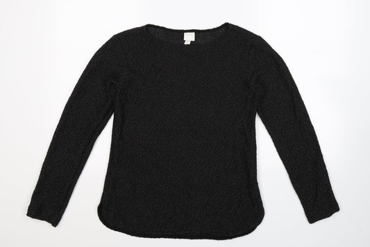H&M Womens Black  Knit Pullover Jumper Size XS
