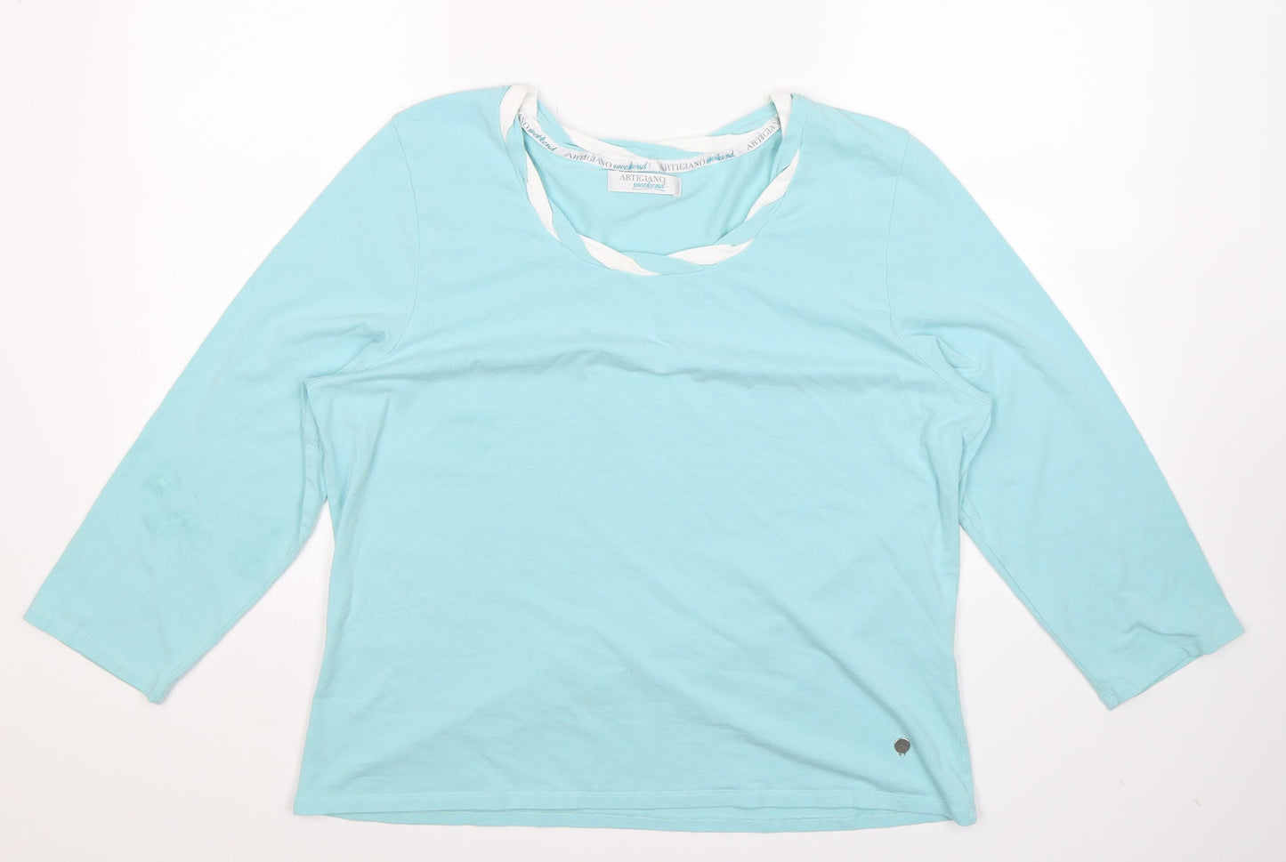 Artigiano Womens Blue   Basic T-Shirt Size 22