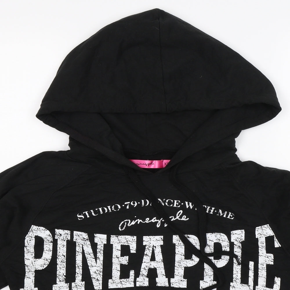 Pineapple Womens Black   Pullover Hoodie Size XS  - Cropped