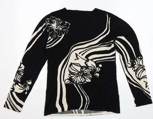 Frank Saul Womens Black  Knit Pullover Jumper Size S