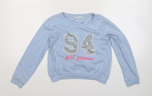 H&M Girls Blue   Pullover Sweatshirt Size 9-10 Years