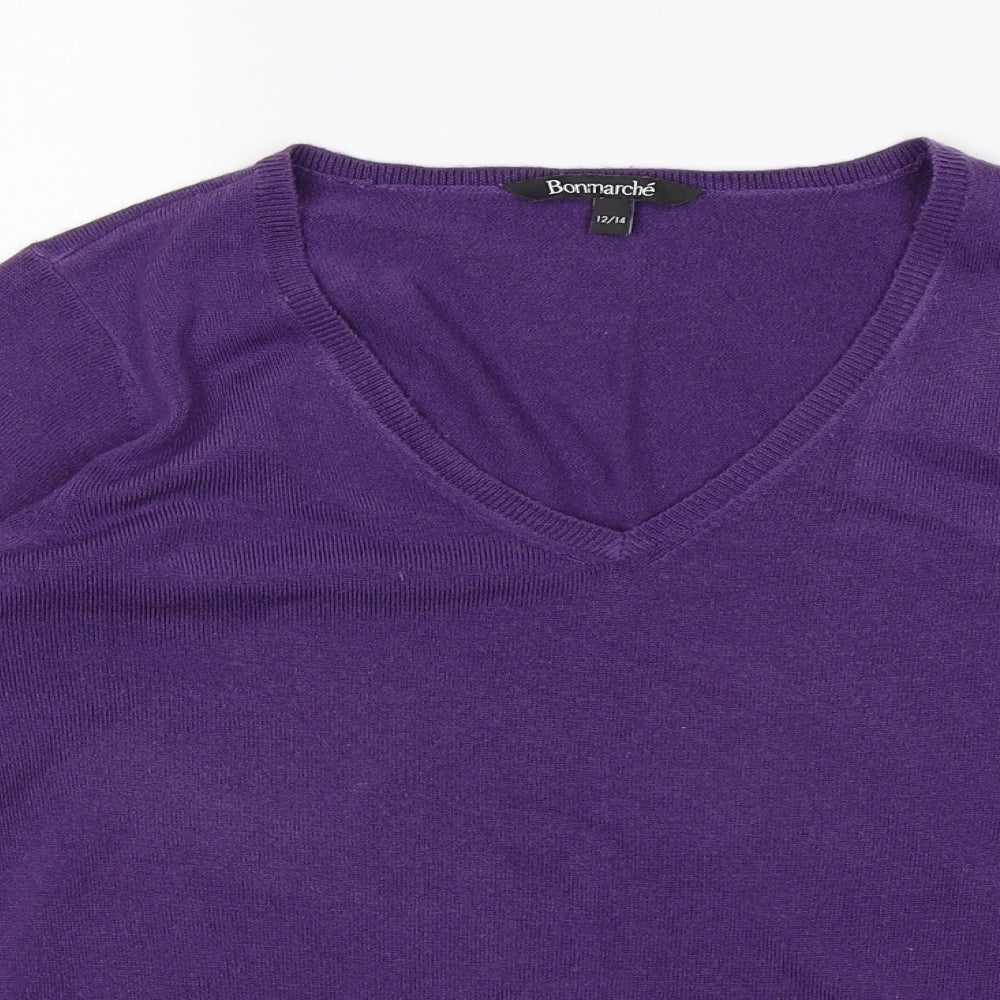 Bonmarché Womens Purple  Knit Pullover Jumper Size 14