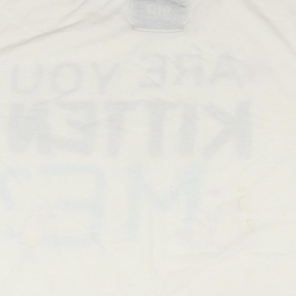 Matalan Womens Ivory Solid  Top Pyjama Top Size M  - are you kitten me