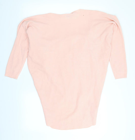 Studio Womens Pink  Knit Pullover Jumper One Size