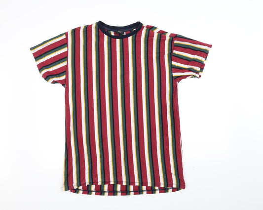 New Look Mens Red Striped   T-Shirt Size S