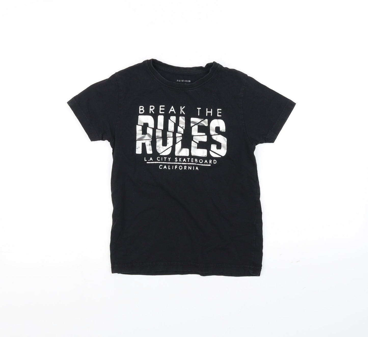 Primark Girls Black   Basic T-Shirt Size 7-8 Years