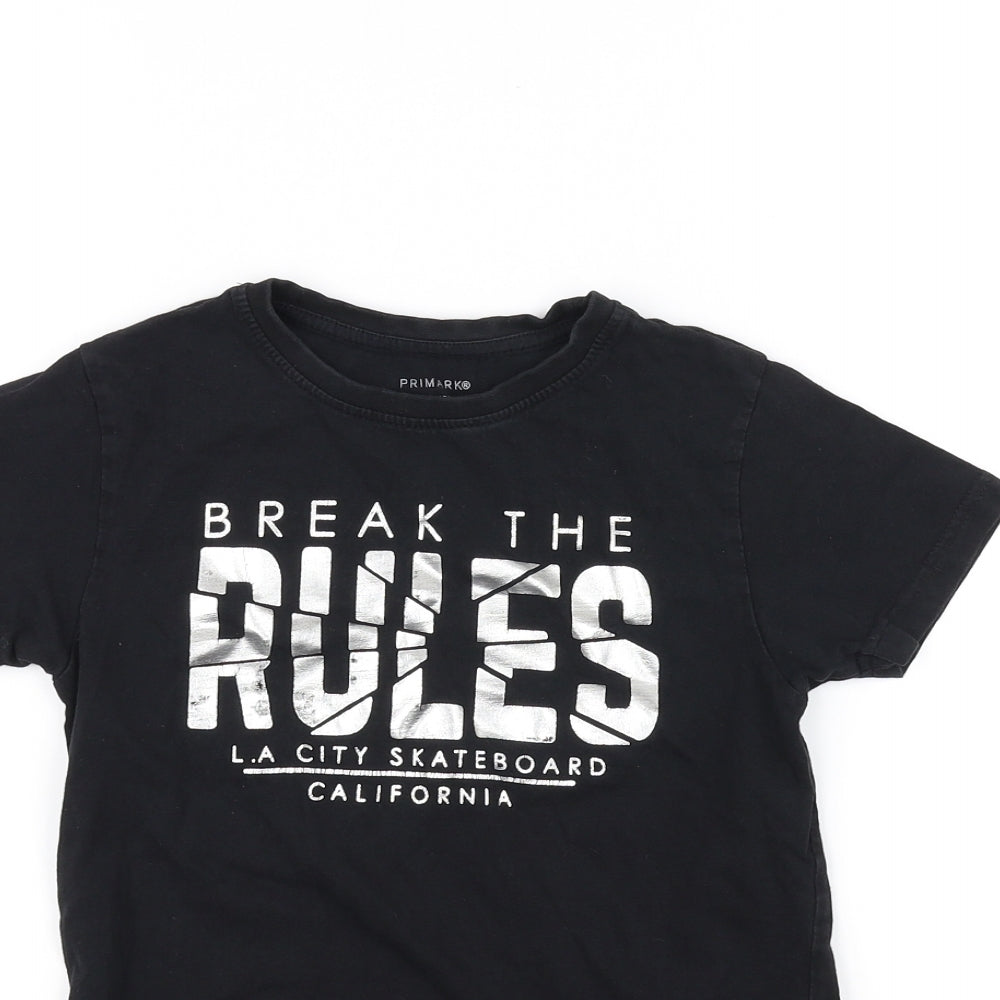 Primark Girls Black   Basic T-Shirt Size 7-8 Years