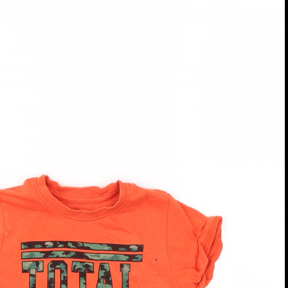 Primark Boys Orange   Basic T-Shirt Size 2-3 Years