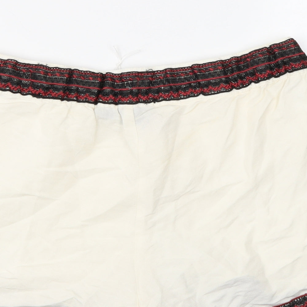 ESMARA Womens White   Hot Pants Shorts Size 12
