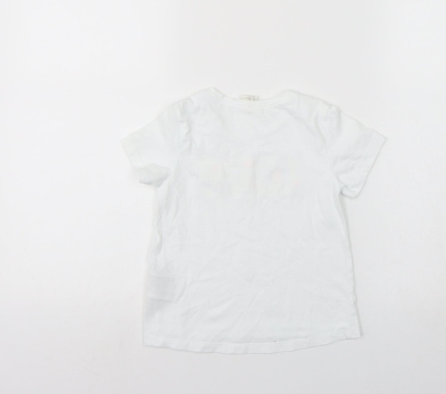 H&M Girls White   Basic T-Shirt Size 2-3 Years