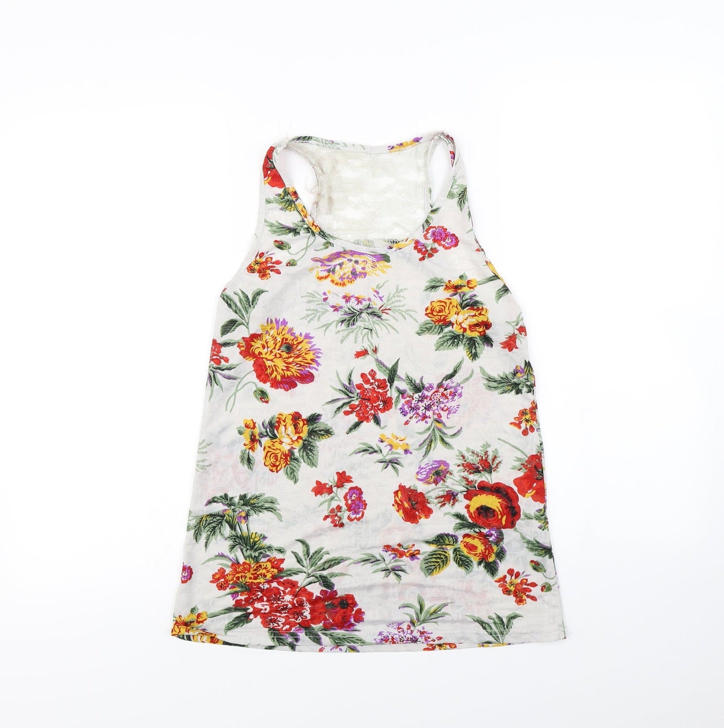 Preworn Womens Grey Floral  Basic Tank Size S