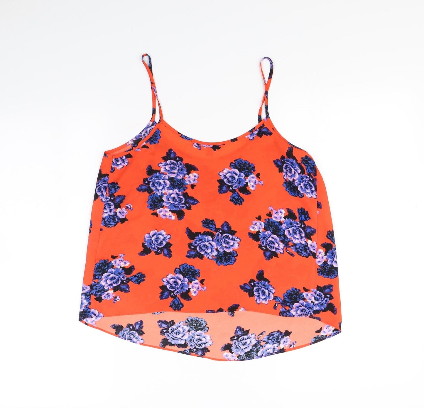 Papaya Womens Orange Floral  Basic Tank Size 10