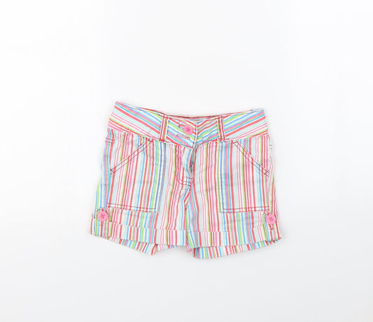Fun Spirit Girls Multicoloured Striped  Bermuda Shorts Size 6 Years