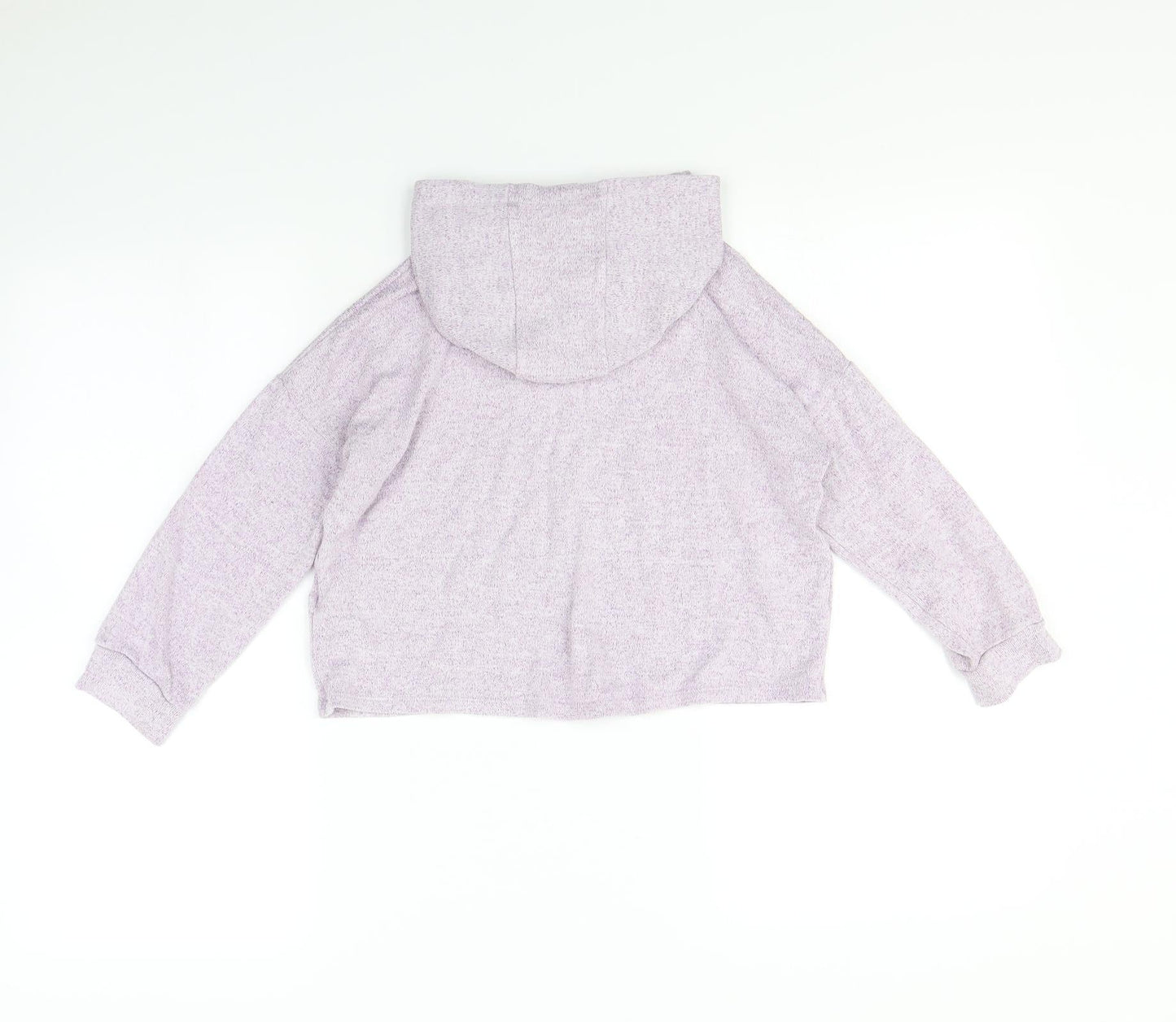 M&s Girls Purple   Pullover Hoodie Size 7 Years