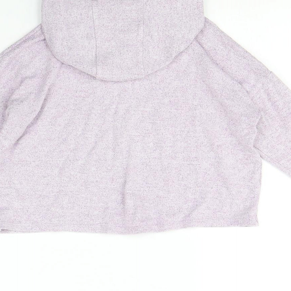 M&s Girls Purple   Pullover Hoodie Size 7 Years