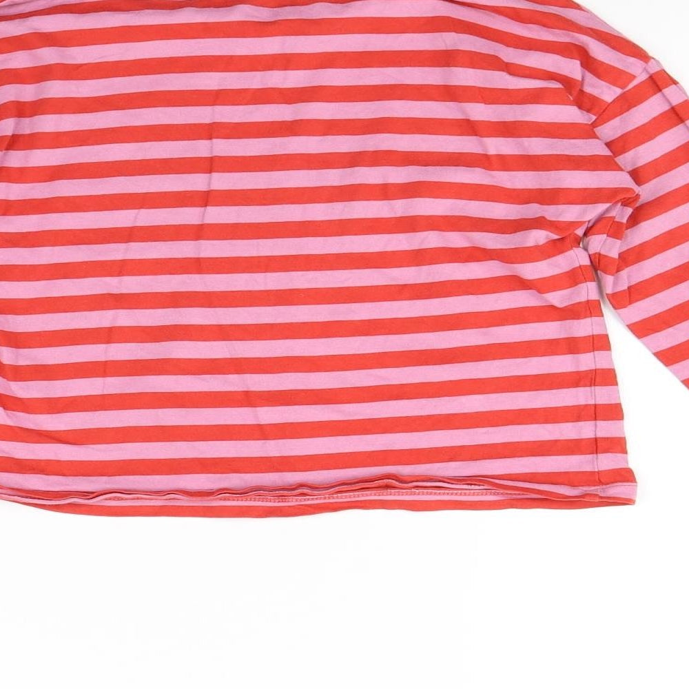 TU Girls Orange Striped  Basic T-Shirt Size 9 Years