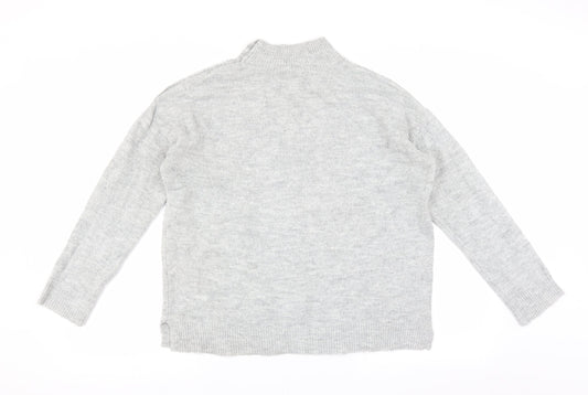 Dorothy Perkins Womens Grey   Pullover Jumper Size 10  - Button Detail