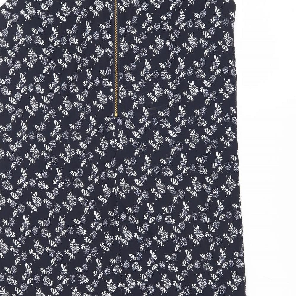 NEXT Womens Blue   Shift  Size 6  - ruffle hem parasol print