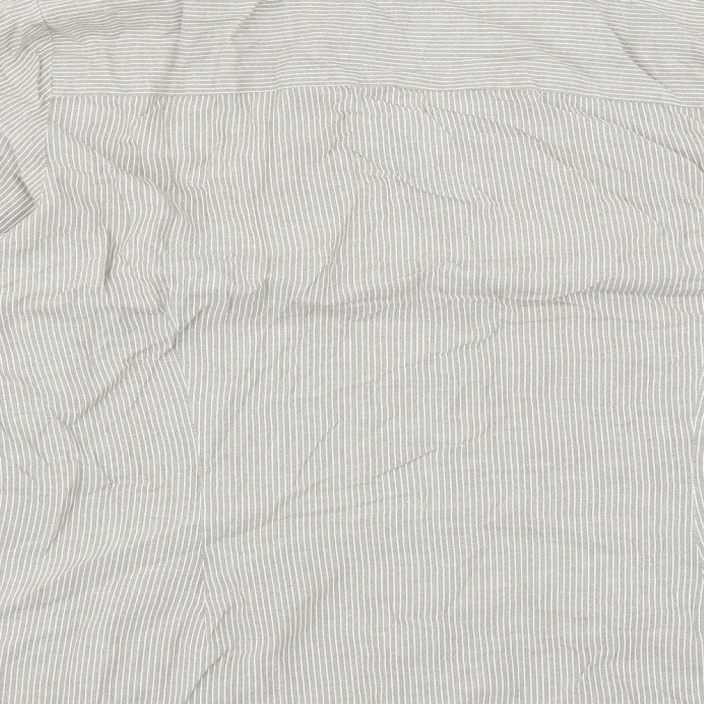 BM Womens Beige Striped  Basic Blouse Size 16