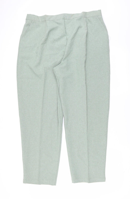 Preworn Womens Green   Trousers  Size 24 L29 in - pleated front