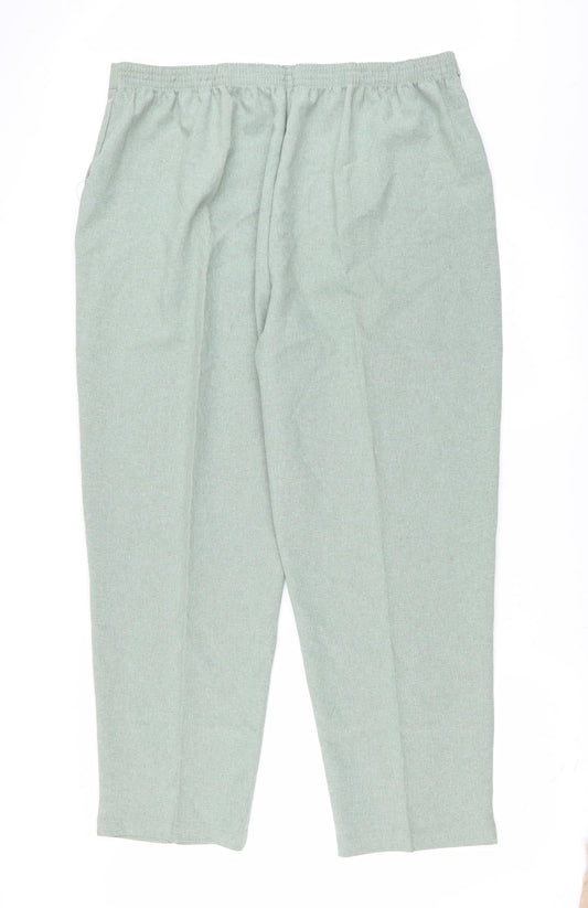 Preworn Womens Green   Trousers  Size 24 L29 in - pleated front