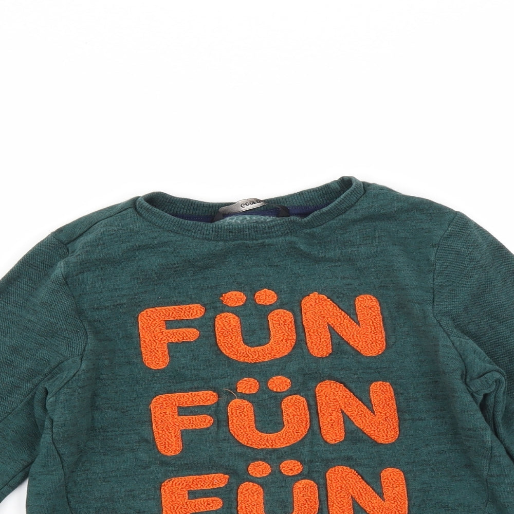 George Boys Green   Pullover Sweatshirt Size 5-6 Years  - fun fun fun