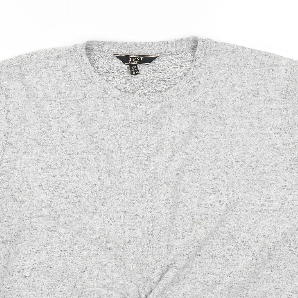 Lipsy Womens Grey Solid  Top Pyjama Top Size 18  - Twist Front