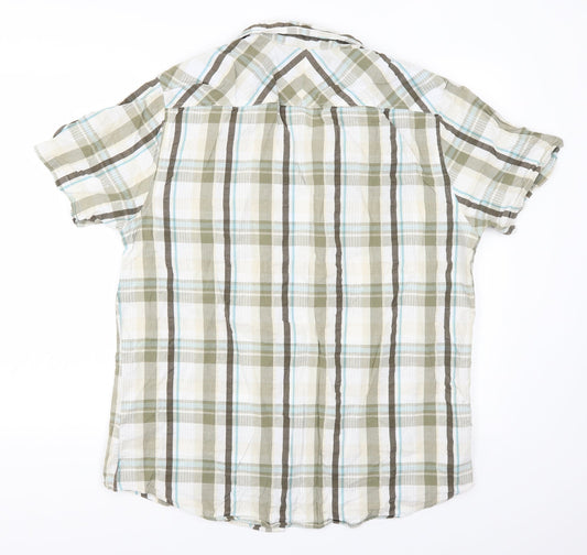 Atlantic Bay Mens Green Check   Button-Up Size L
