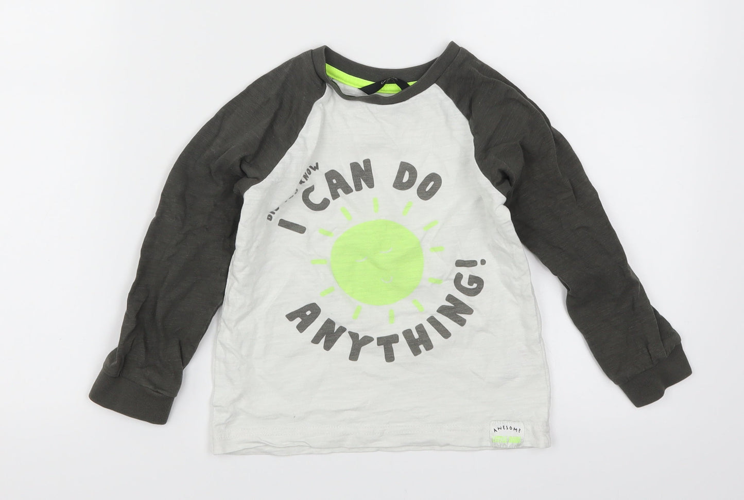 George Boys Grey   Basic  Size 4-5 Years  - I Can Do Anything